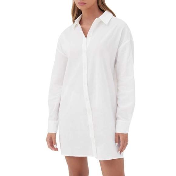 4th & Reckless X Jourdan Sloane Valencia Oversize Cotton Button-Up Top NWOT Sz S - Picture 1 of 8